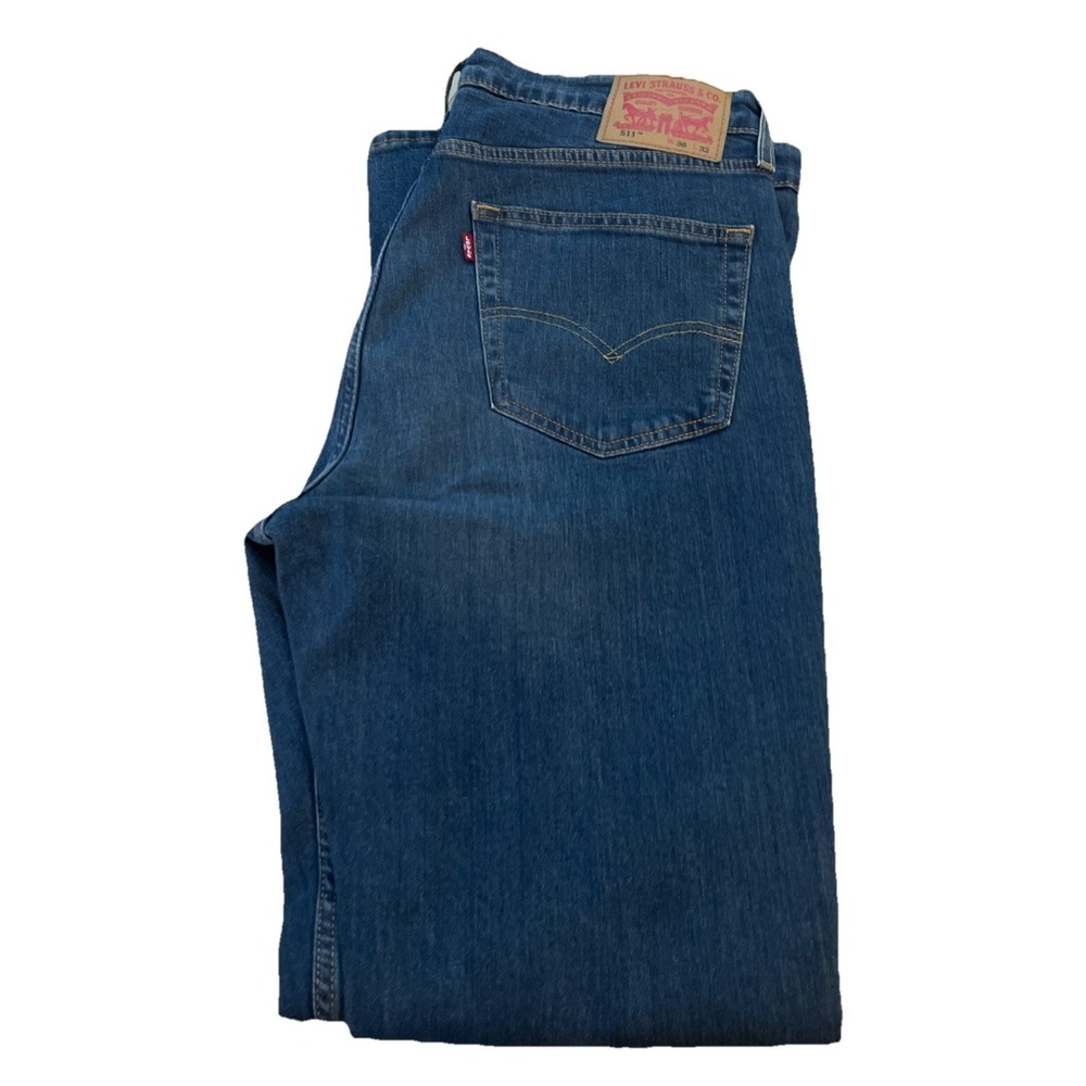 Levi's 511 Denim Jeans Men's 36x32 Blue Medium Wash - Picture 3 of 5